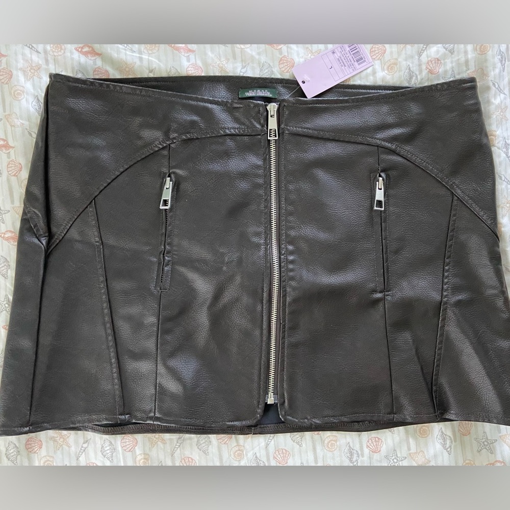 Wild Fable Dark Brown Leather Skirt